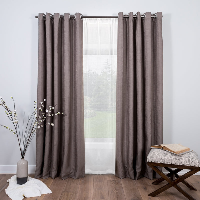 brown textured curtains