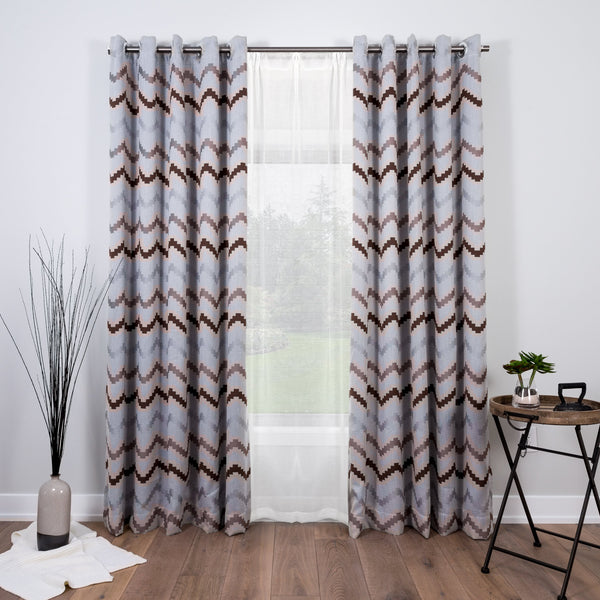 chevron grey and brown curtains