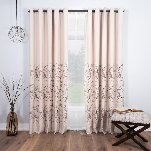 cream floral curtains