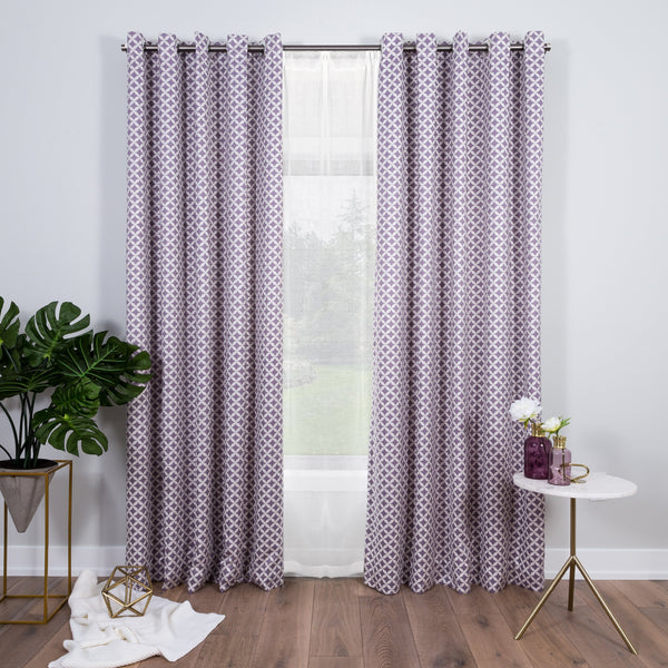 purple geometric curtains