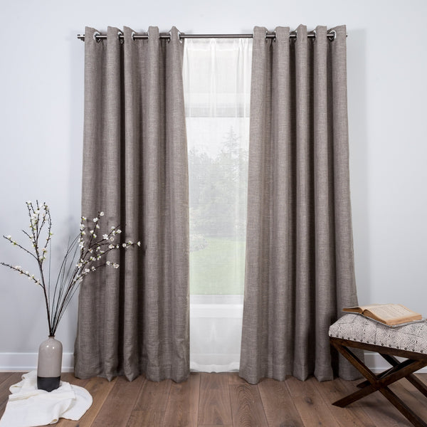 textured brown curtains