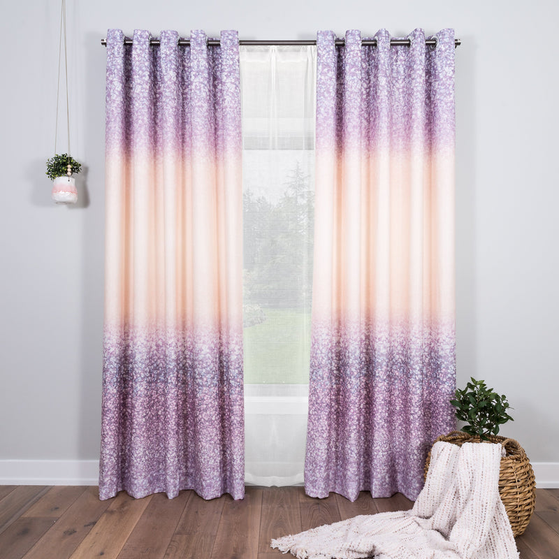 floral purple and cream curtains