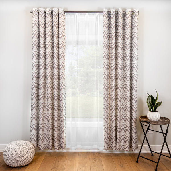 grey and white chevron curtains