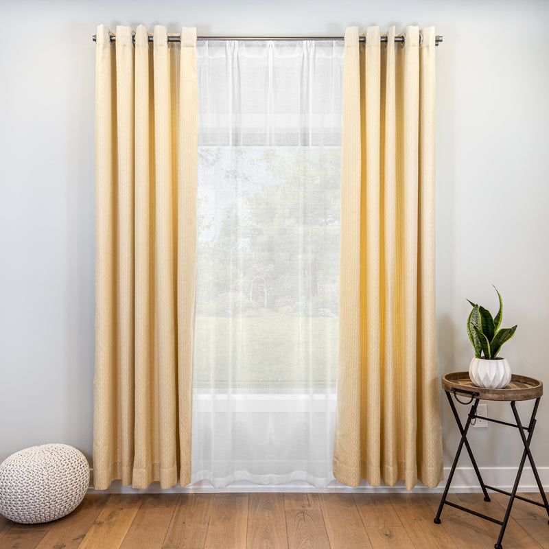geometric yellow curtains