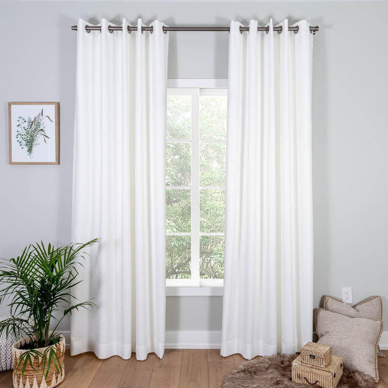 white linen curtains